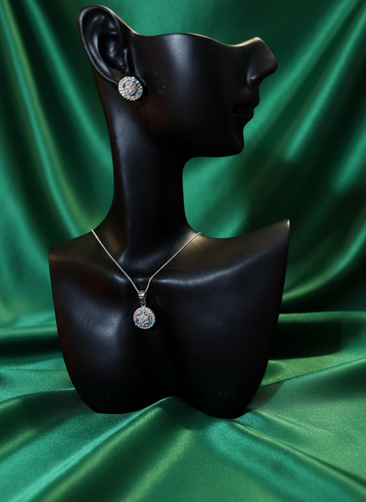 Sterling Silver 925 Jewelry Set “Halo of Light”