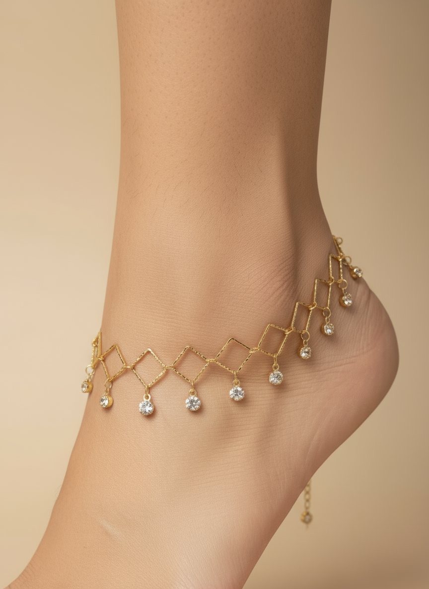 Trendy fashion gold plated anklet