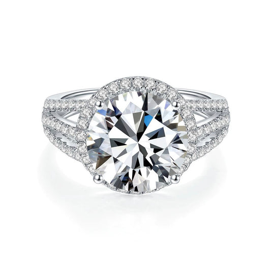 Bague pour femme en argent véritable et moissanite
