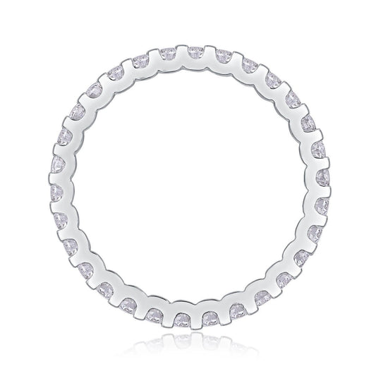 Alliance pour femme en argent véritable et moissanite