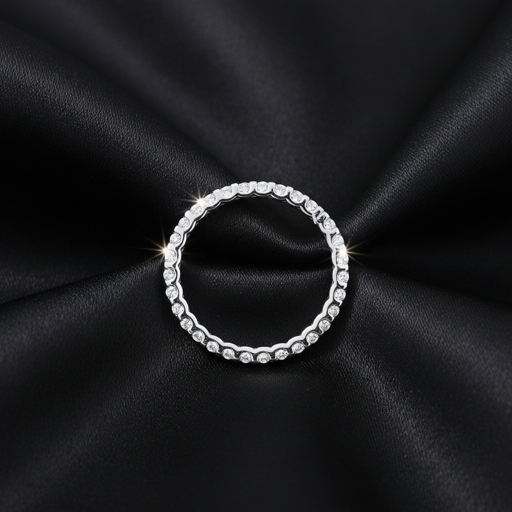 Real Silver Moissanite Women’s Band