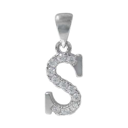 Sterling silver letter initial pendant