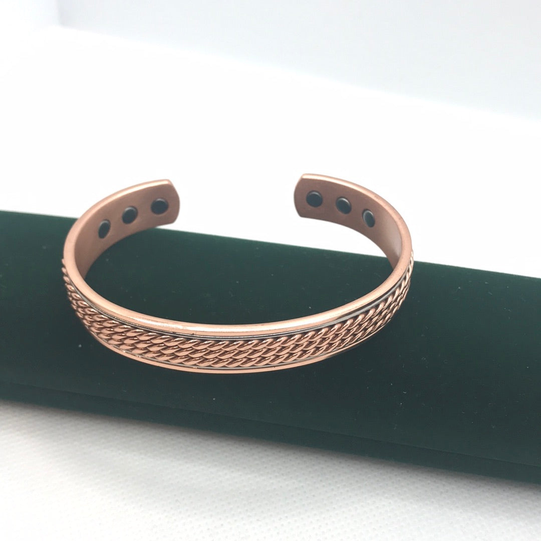 Améliorez vos performances avec le bracelet de thérapie magnétique en cuivre pur, bracelet ouvert