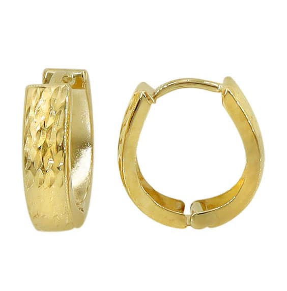 Boucle d'oreille en or véritable avec taille diamant