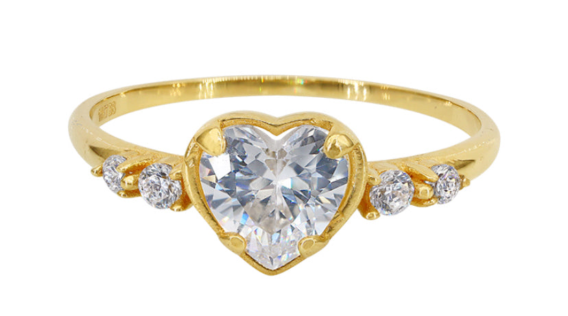 Bague en or 10 carats en forme de cœur