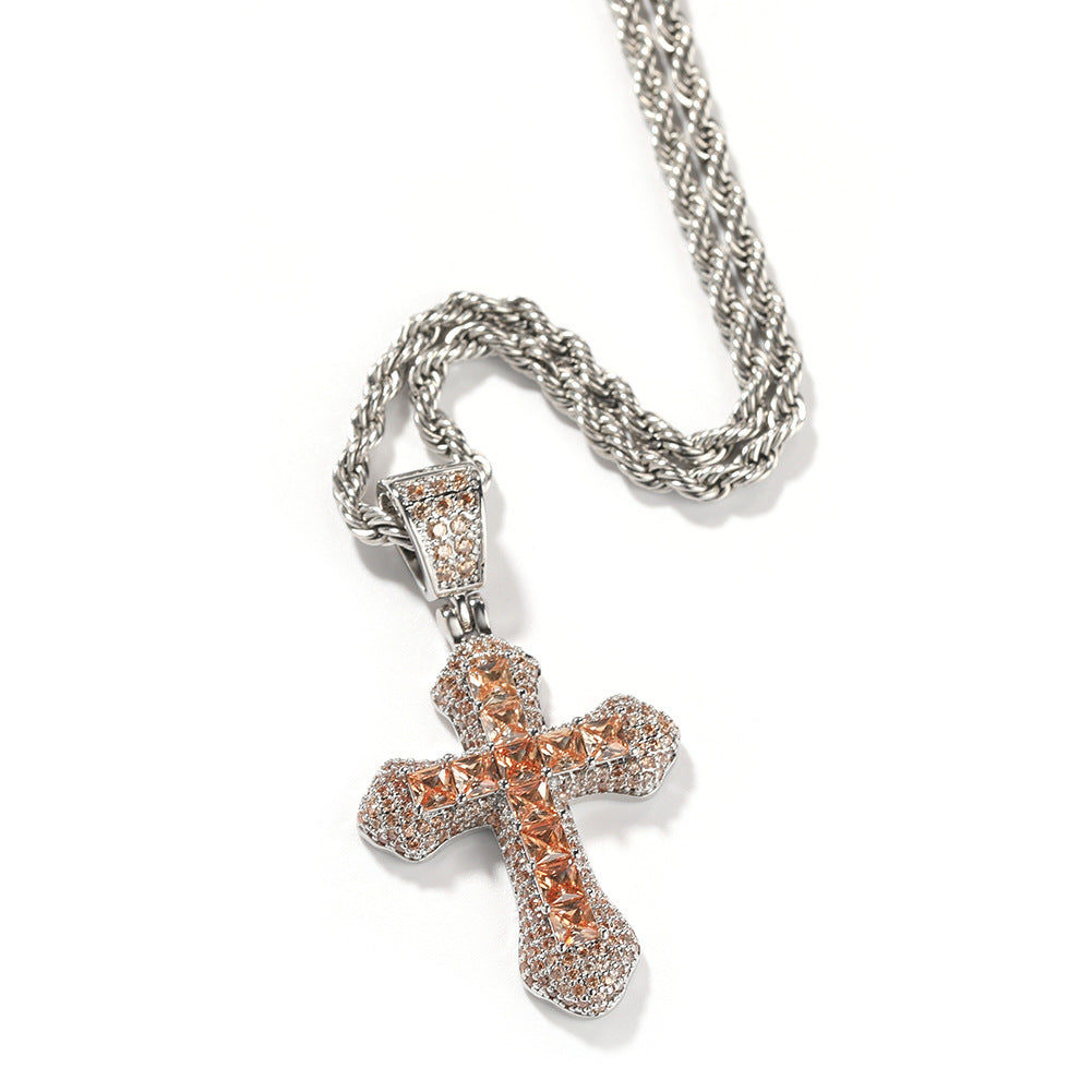 Pendentif mini croix en oxyde de zirconium