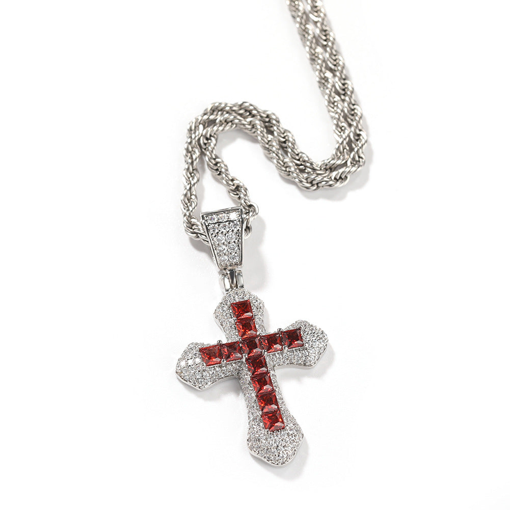 Pendentif mini croix en oxyde de zirconium