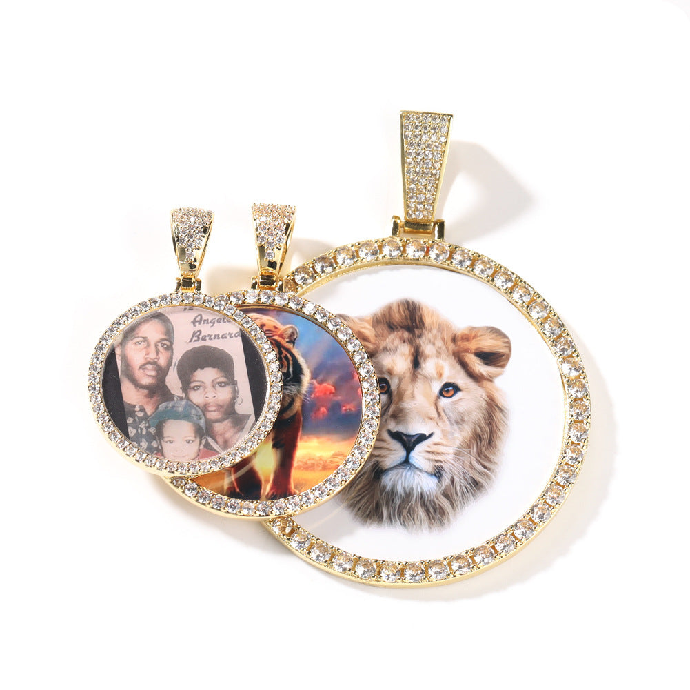 Pendentif photo rond personnalisé