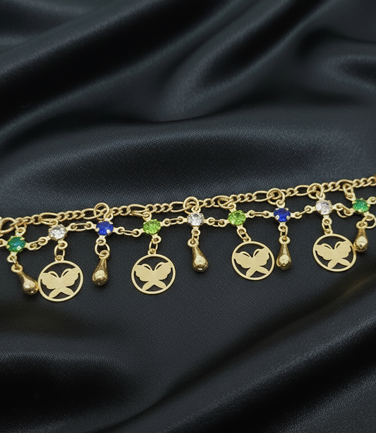 Fashionable gold plated anklet