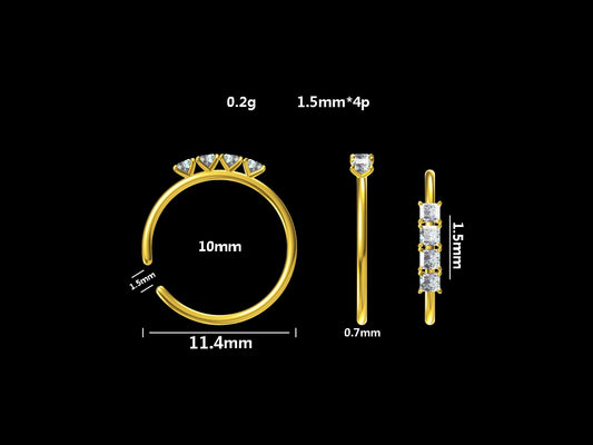 Anneau de nez en or 14 carats
