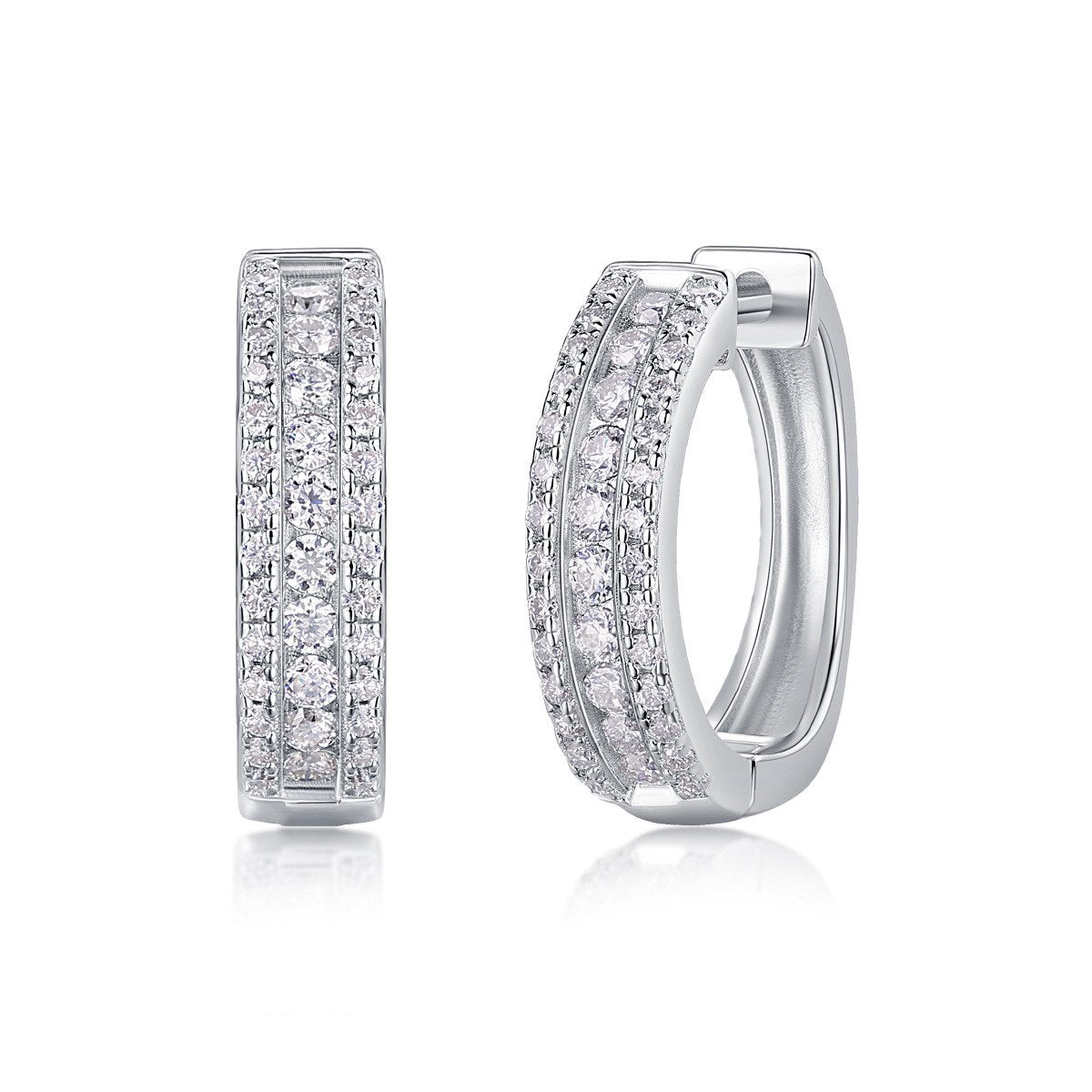 Créoles en argent véritable et moissannite