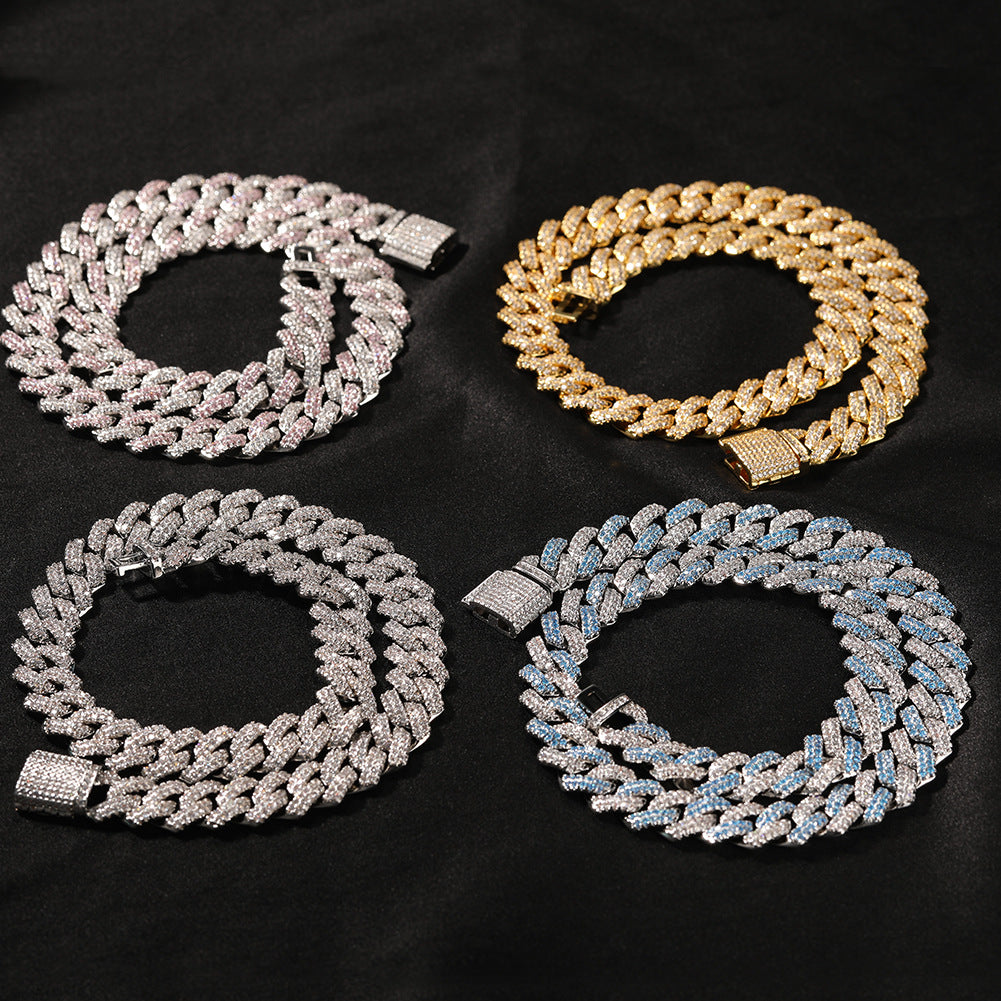Chaîne à maillons cubains glacés de 13 mm