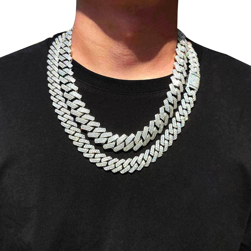 Chaîne à maillons cubains Iced Out de 19 mm