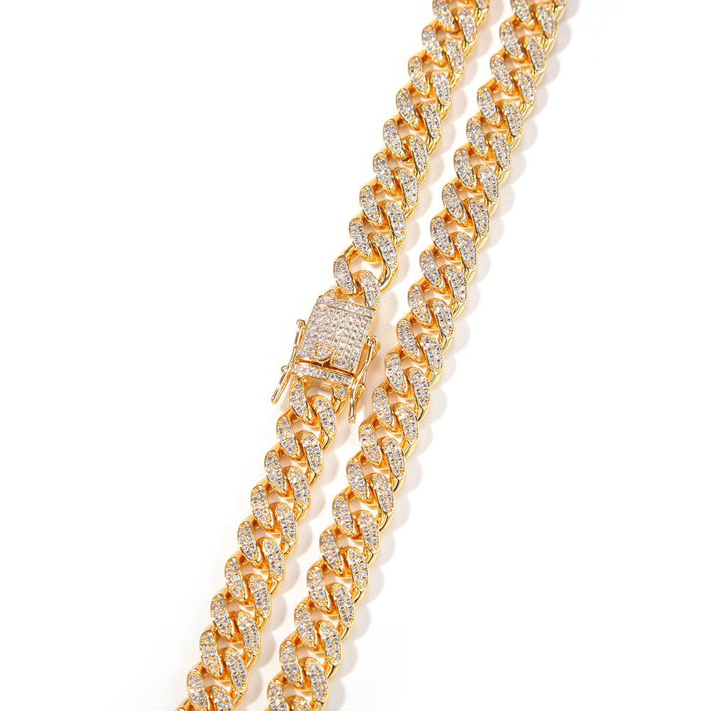 Chaîne à maillons cubains Miami Iced Out de 10 mm