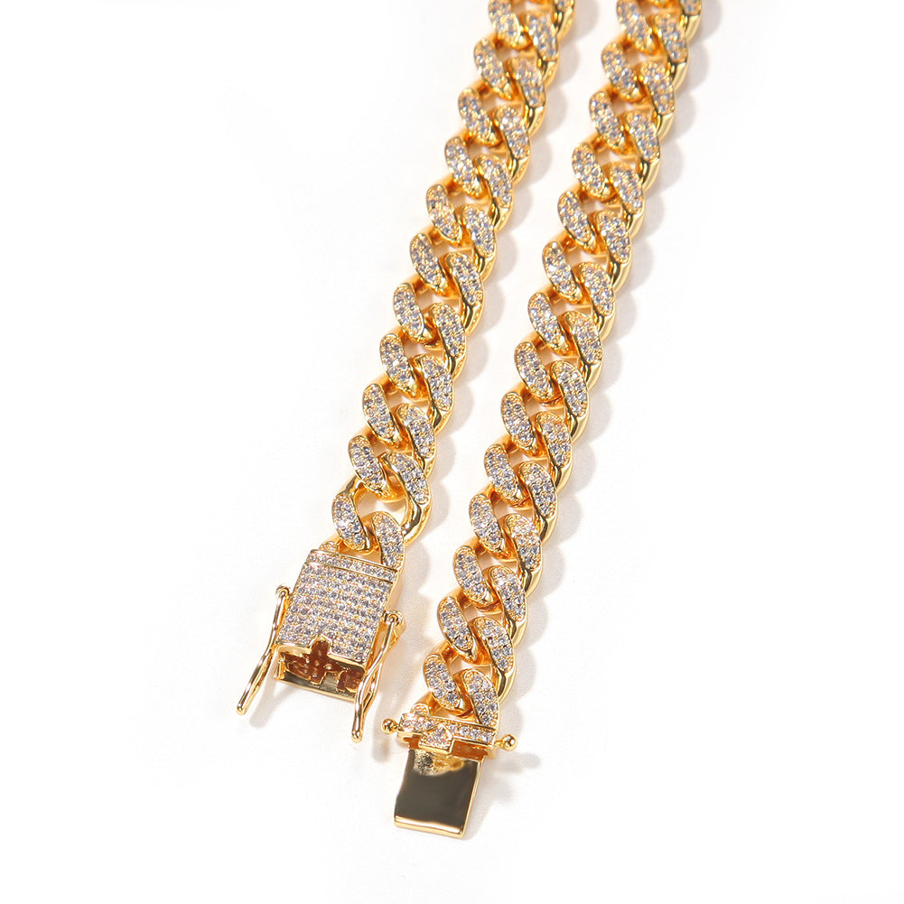 Chaîne à maillons cubains Miami Iced Out de 10 mm