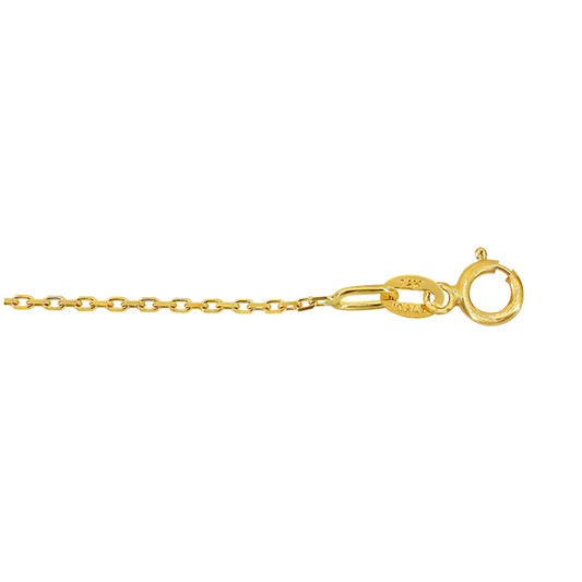 Chaîne d'ancre en or véritable taille diamant (1 mm)