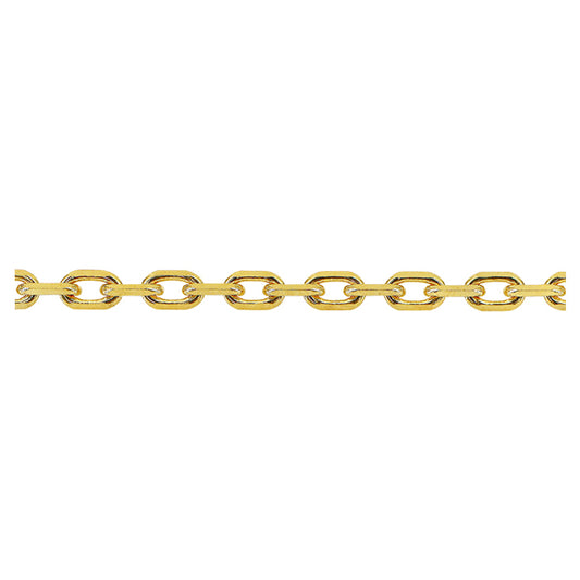 Chaîne d'ancre en or véritable taille diamant (1 mm)