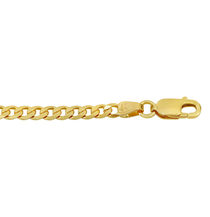Chaîne gourmette en or véritable (3 mm)