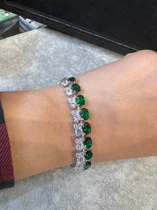 Gold plated emerald bracelet