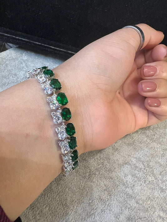 Gold plated emerald bracelet