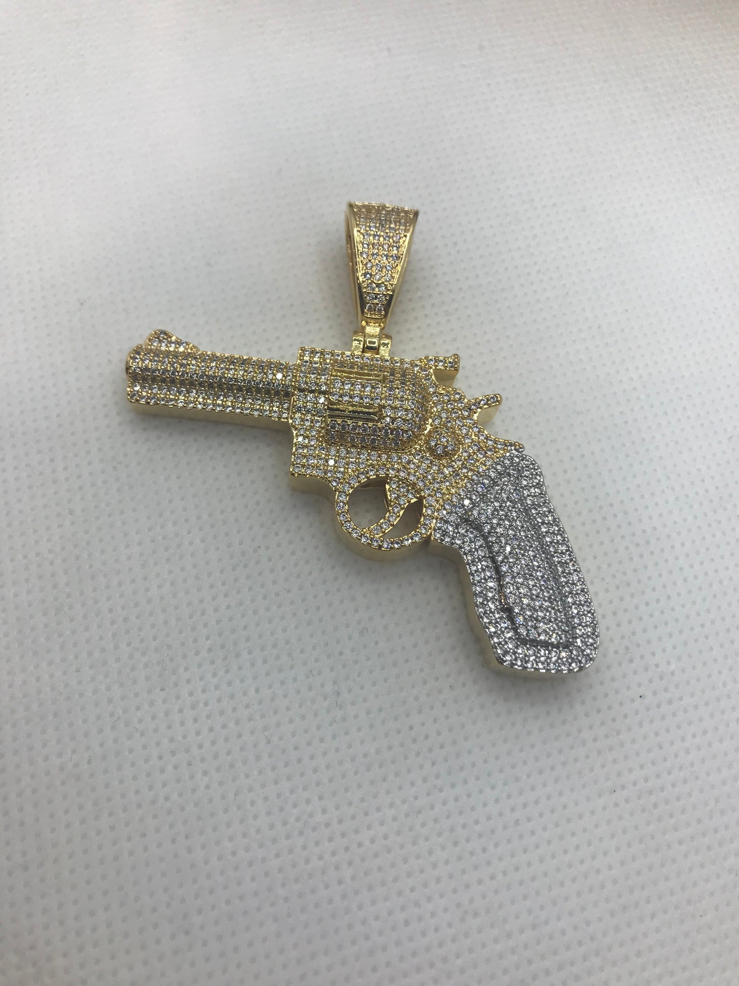 iced out gun pendant