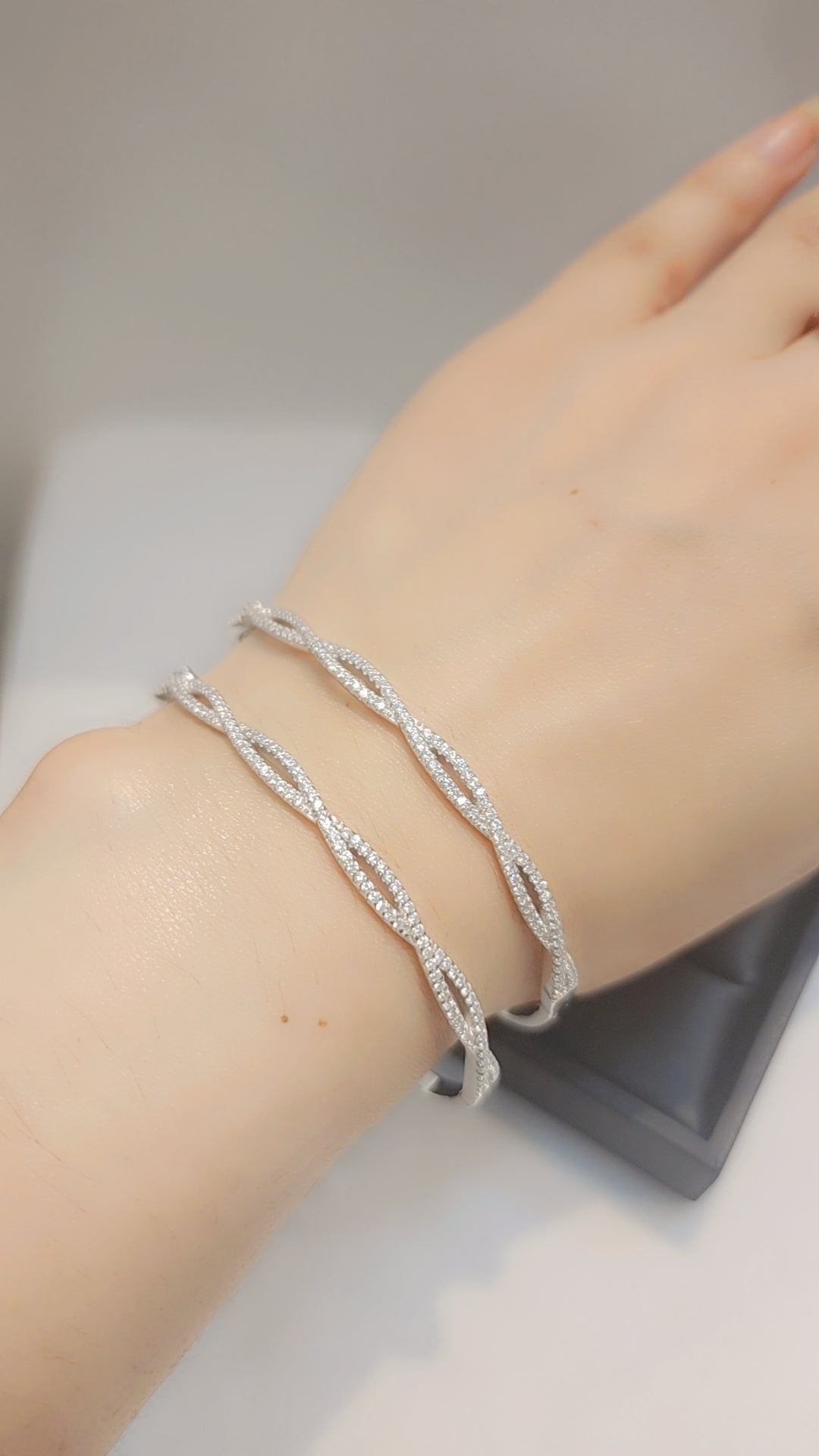 Bracelets en argent véritable avec pierre en oxyde de zirconium