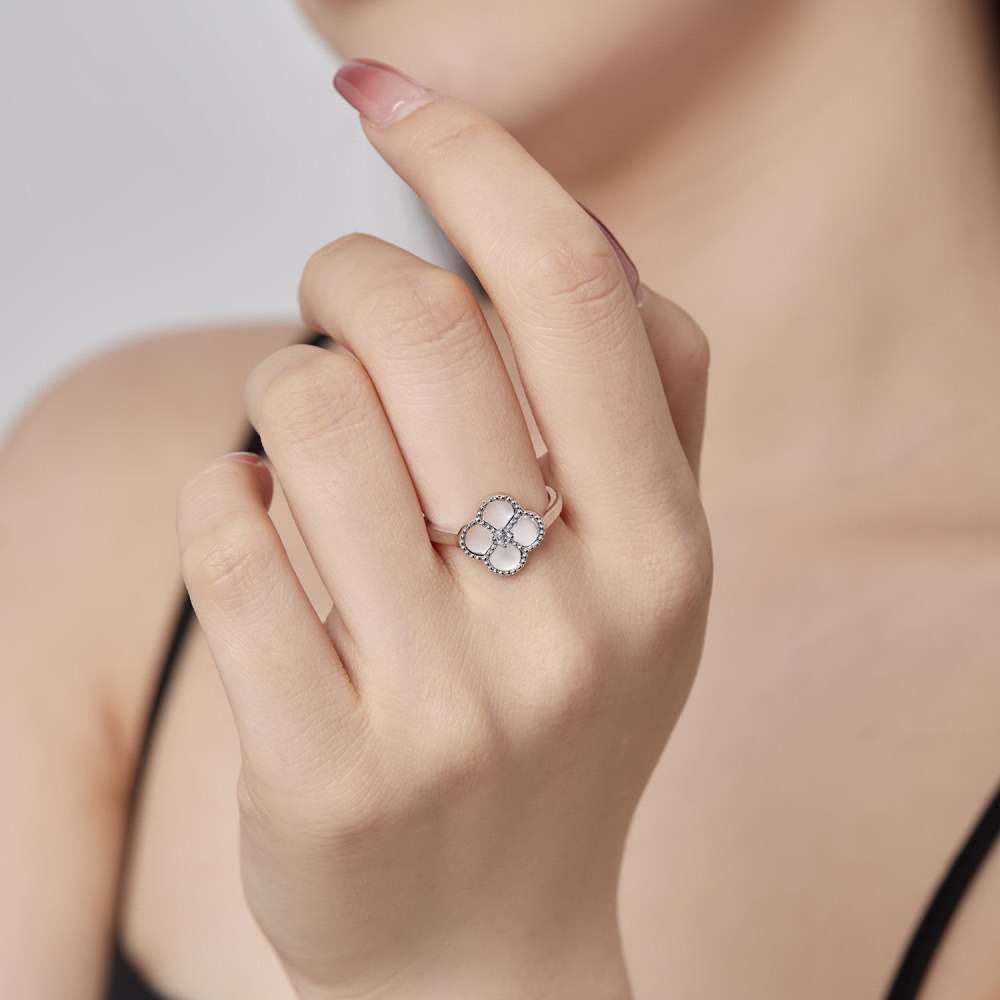 Ensemble de trèfles en argent véritable