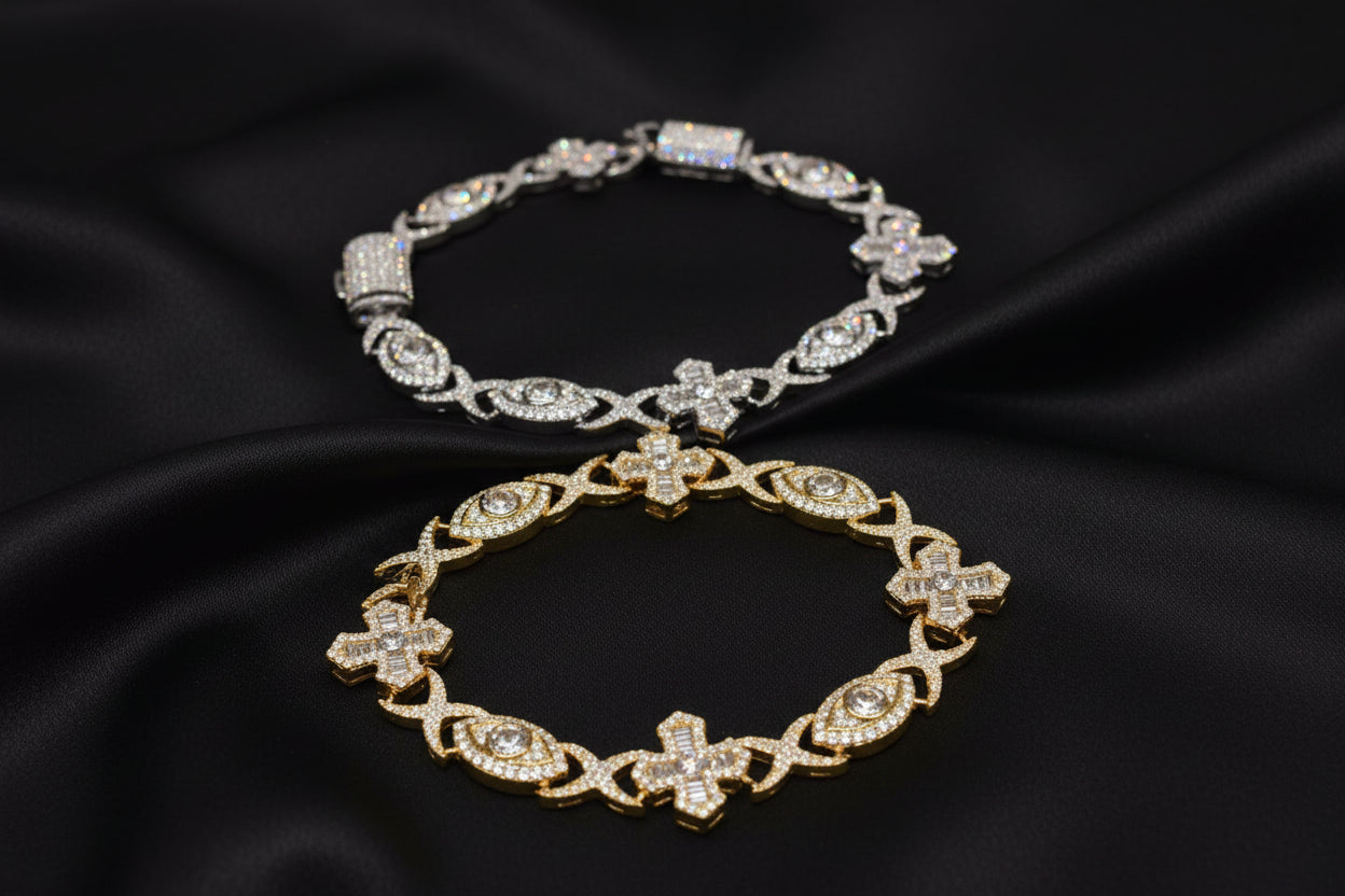 Bracelet plaqué or glacé