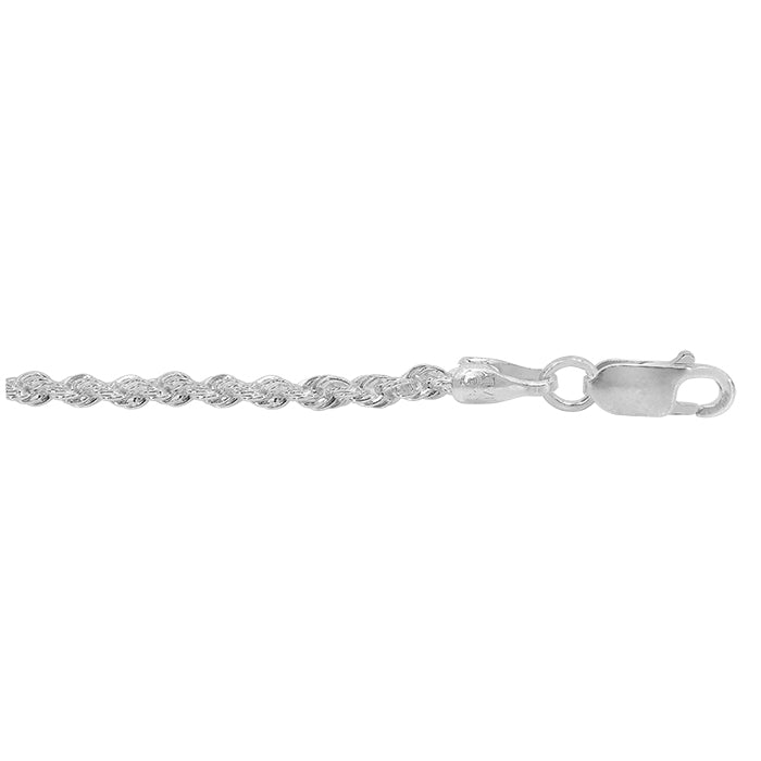 Chaîne en corde de soie en argent sterling (2 mm)