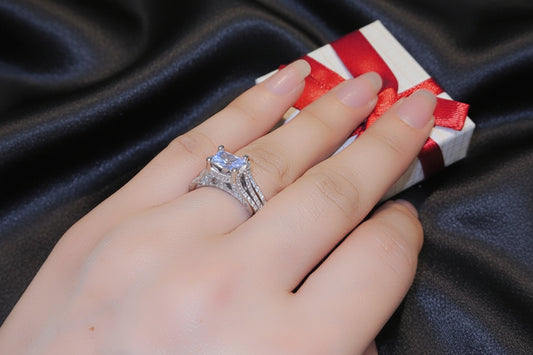 Sterling silver square ring