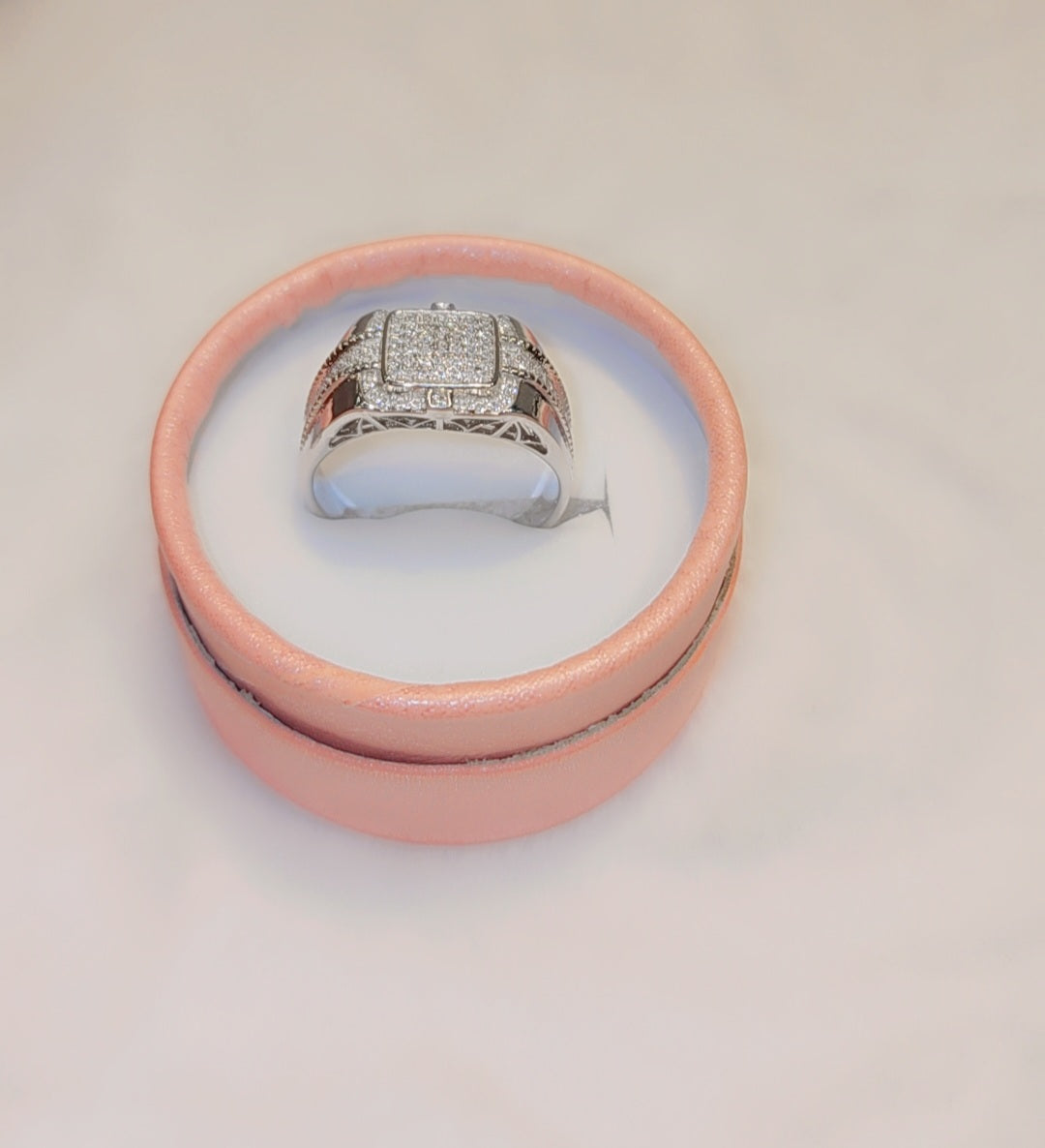 Sterling silver iced out ring