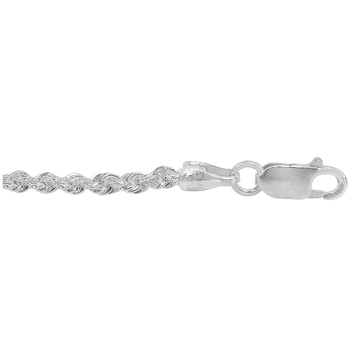 Chaîne en corde de soie en argent sterling (4,5 mm)