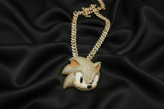 Pendentif sonique plaqué or glacé