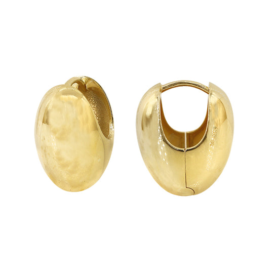 Boucles d'oreilles créoles ovales en or véritable