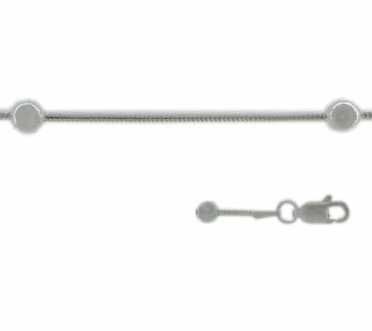 ਬਾਲ ਬੀਡ ਵਾਲੀ ਸਟਰਲਿੰਗ ਸਿਲਵਰ ਸੱਪ ਚੇਨ (1.2mm)