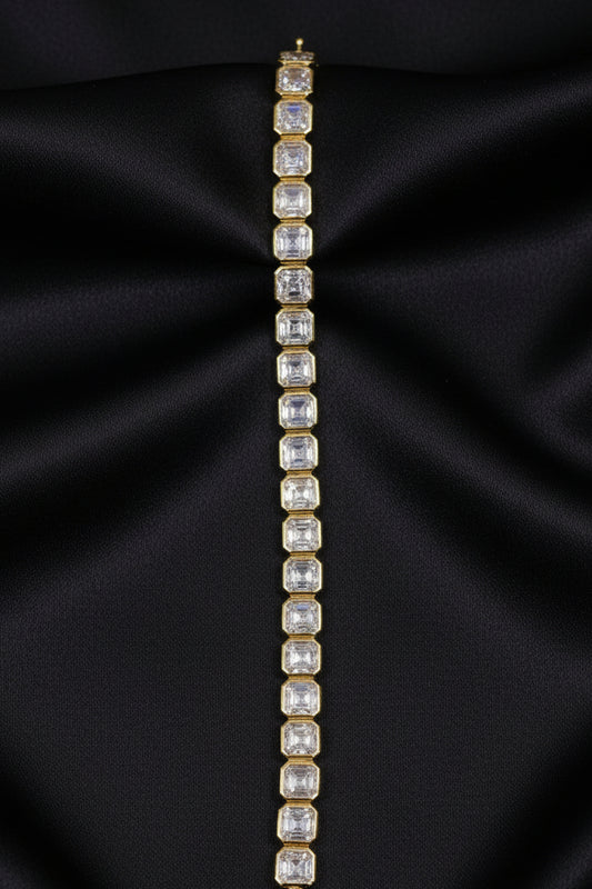 Iced out gold plated bracelet