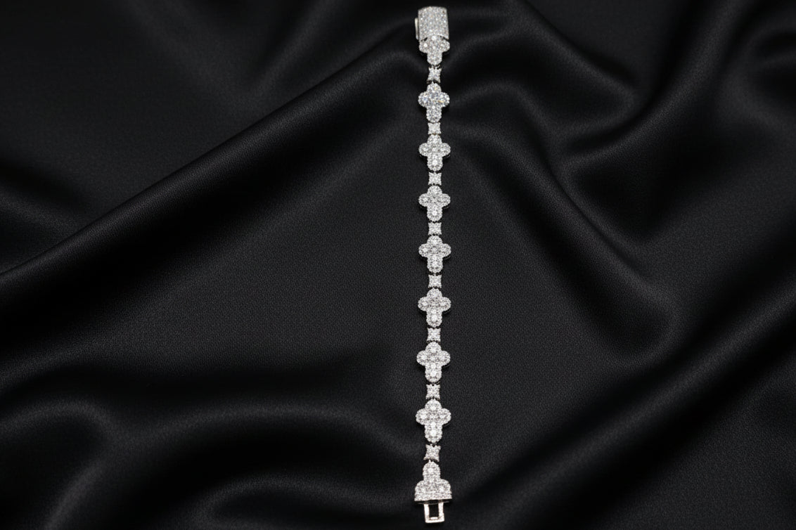 Iced out gold plated bracelet