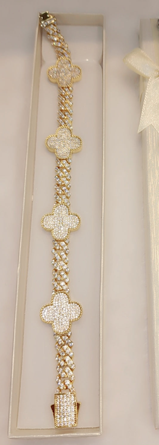 Bracelet plaqué or glacé