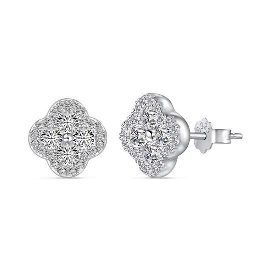 Ensemble de trèfles en argent véritable
