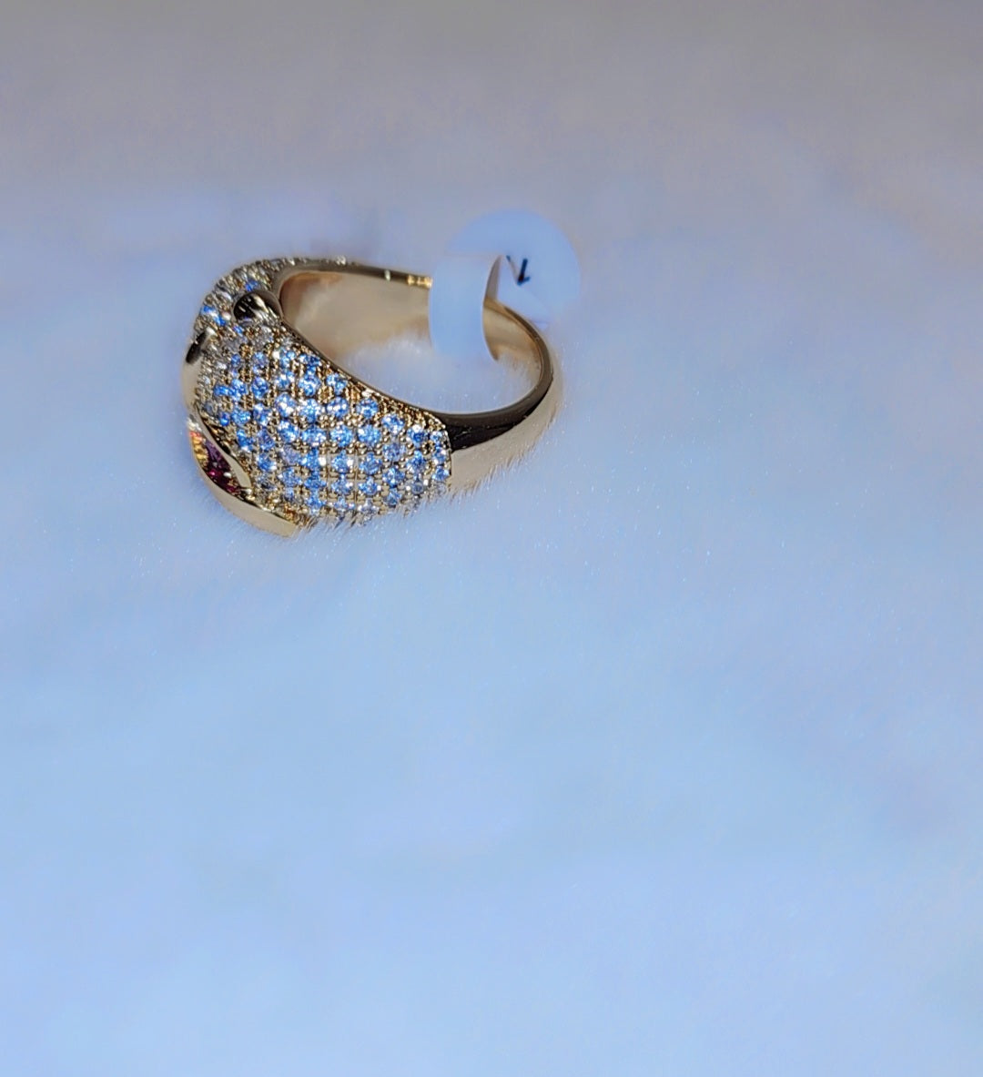 Bague hibou plaquée or glacée