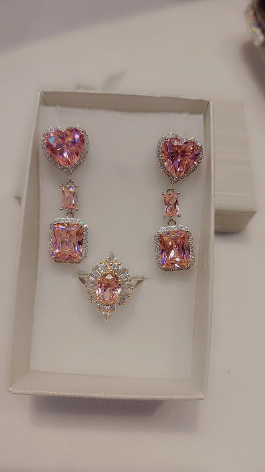 ਚਿੱਟੇ ਸੋਨੇ ਦੀ ਪਲੇਟ ਵਾਲੀ ਕੰਨਾਂ ਦੀ ਵਾਲੀ ਅਤੇ ਅੰਗੂਠੀ