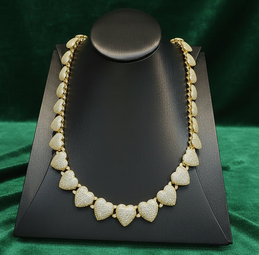 Iced out gold plated chain