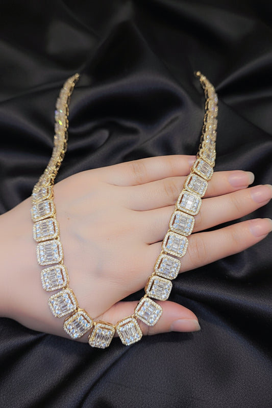 Iced out gold plated chain