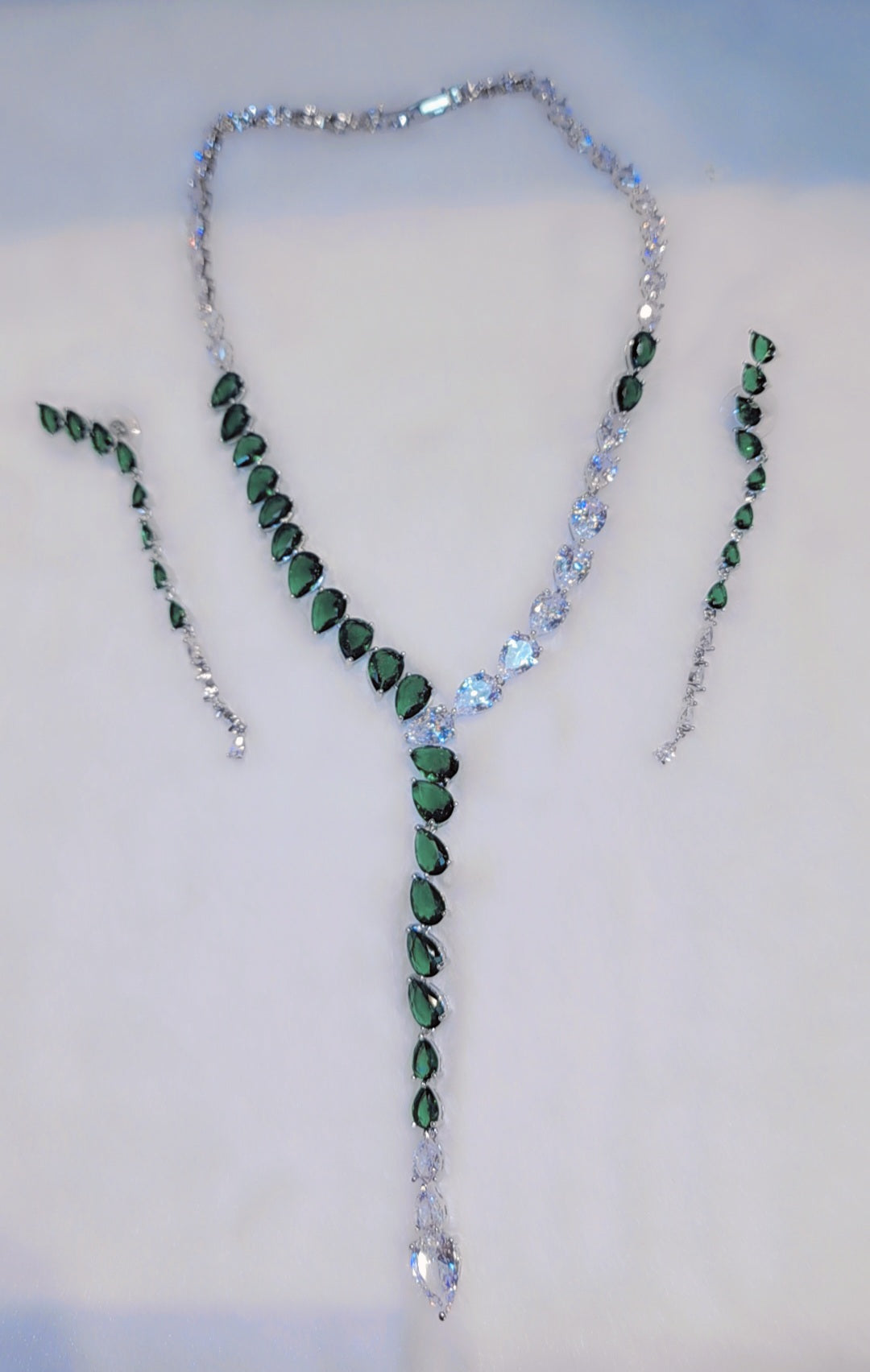 Ensemble plaqué or blanc vert foncé