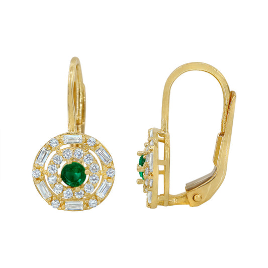 Boucles d'oreilles en or véritable et zircone cubique,