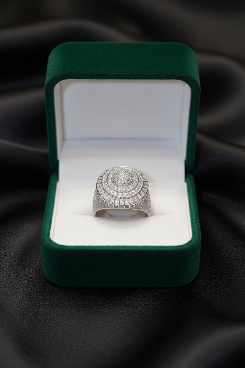 Bague en argent sterling avec effet glacé