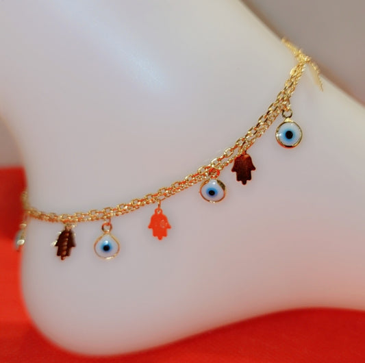 Bracelet de cheville plaqué or