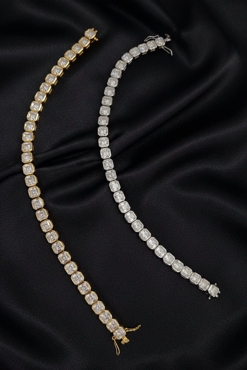 Iced out gold plated bracelet