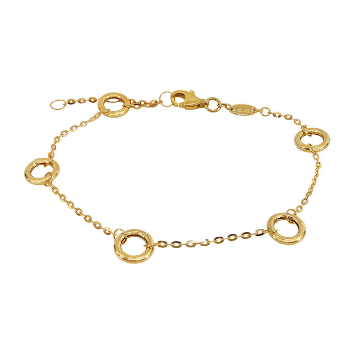 Bracelet boucle ronde en or 10 carats 6,5″ + 0,5″ + 0,5″ extension (7 mm)