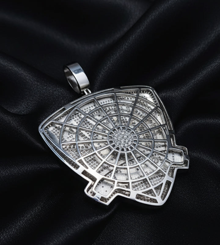 Iced out White gold plated pendant